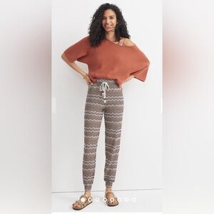 Anthropologie Saturday Sunday Mary Jacquard Joggers Women’s Size S Chevron‎ Knit